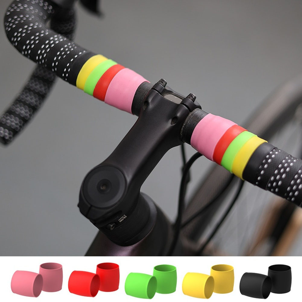 Bike Handlebar Tape - زوج من حلقات تثبيت شريط مقود